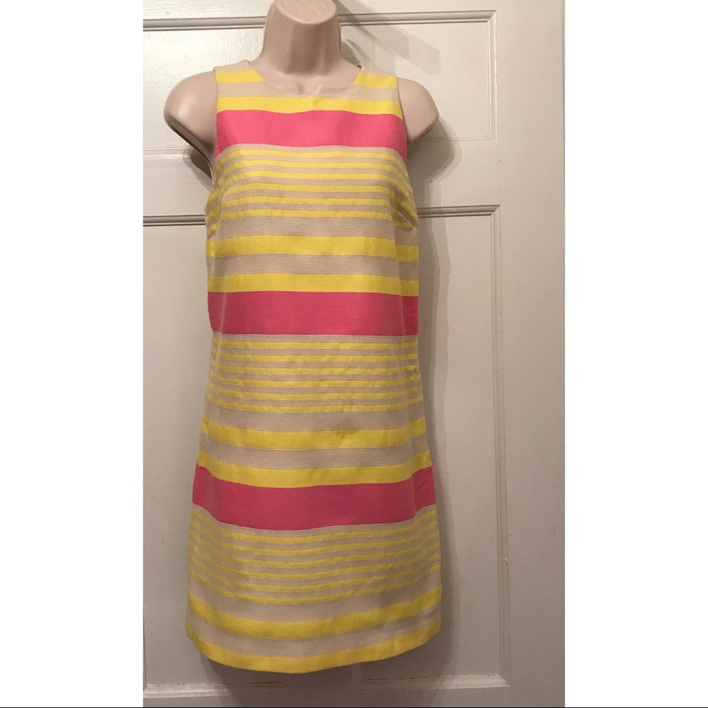 Pink & Yellow Shift Dress From THE LOFT Sz 2